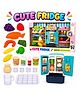 Sanjary Kids Pretend Play Refrigerator Set with Fruits, Vegetables, Drinks, Ice Tray, Kitchen Accessories and Storage Cabinet for Children color design may vary