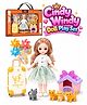 Sanjary Cindy Windy Doll Play Set with Suitcase, Pet Cats, Dollhouse, Accessories and Pretend Travel Roleplay Toys for Girls color design may vary