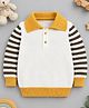 Little Angels Knit Full Sleeves Striped Designed Sweater - Yellow & White