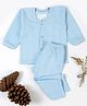 Tiny Bugs Cotton Blend Full Sleeves Striped Thermal Set - Blue