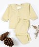 Tiny Bugs Cotton Blend Full Sleeves Striped Thermal Set - Yellow