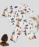 Tiny Bugs Cotton Blend Knit Full Sleeves Animals Printed Thermal Set - White