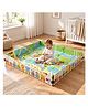 StarAndDaisy Foldable Baby Play Mat 5 x 6 Ft 6MM Thick XPE Foam Reversible 2 in 1 Floor Mat with Safety Wall and 6 Balls for Baby Crawling Playing Learning and Development
