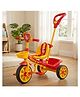 StarAndDaisy Baby Stroller for 1 to 5 Years 3 Wheel Stroller with Safety Belt Ergonomic Seat Storage Baskets Easy Grip Handlebar for Balance and Motor Skill Development Parent Handle Red Yellow