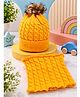 PASSION PETALS Woollen Knit Pom Pom Embellished Cap WIth Neck Warmer - Yellow - Circumference 52 Cm