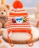 PASSION PETALS Woollen Knit Bear Applique Detailed Pom Pom Embellished Cap - Orange - Circumference 28 Cm