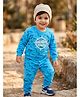 Nottie Planet Cotton Knit Full Sleeves Fossils Printed Coordinating Tee & Joggers Set - Blue
