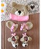 Woonie Handknitted Animal Designed Ears Applique Detailed Cap With Mitten & Booties - Beige - Circumference - 32.5 Cm
