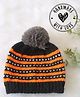 Woonie Handknitted Hearts Designed Cap - Black - Circumference - 32.5 Cm
