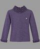 Actuel Knit Full Sleeves Metal Applique Detailed Top - Purple