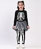 Spunkies Halloween Theme Full Sleeves Skeleton Twirl Costume Set - Black