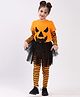 Spunkies Halloween Theme Full Sleeves Pumpkin Patch Princess Costume Set - Orange