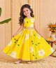 KNITROOT Cotton Blend Woven Sleeveless Floral Printed Lehnega & Choli Set - Yellow
