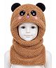 Priaansha Creation Bear Designed Hat & Neck Warmer Set - Brown Circumference - 50 Cms