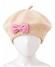 Priaansha Creation Bow Applique Detailed Hat - Cream Circumference - 50 Cms