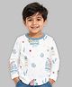 Mi Arcus Cotton Knit Full Sleeves Ship Printed Tee - White