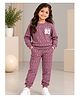 3PIN Cotton Tencel Blend Knit Full Sleeves 80 Number Printed Coordinating Tee & Pants Set - Peach