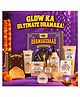 Ghar Soaps Dhamakedaar Glow Patakha Kit | Diwali Gift Box | Magic Soap, Face Wash, Cream, Sunscreen & Magic Oil | With Body Lotion, Room Freshener & Chocolates