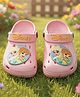 Yellow Bee Disney Frozen Featuring Elsa & Anna Applique Detailed Perforated Slingback Clogs - Pink