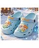 Yellow Bee Disney Frozen Featuring Elsa & Anna Applique Detailed Perforated Slingback Clogs - Blue