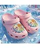Yellow Bee Disney Frozen Featuring Elsa & Anna Applique Detailed Perforated Slingback Clogs - Pink