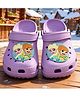 Yellow Bee Disney Frozen Featuring Elsa & Anna Applique Detailed Perforated Slingback Clogs - Purple