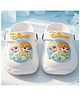 Yellow Bee Disney Frozen Featuring Elsa & Anna Applique Detailed Perforated Slingback Clogs - White