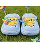 Yellow Bee Teddy Bear With Pinwheel Applique Detailed Perforated Slingback Clogs - Blue