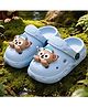 Yellow Bee Animal Applique Detailed Perforated Slingback Clogs - Blue