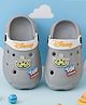 Yellow Bee Disney Pixar Toy Story Featuring Little Green Alien Applique Detailed Perforated Slingback Clogs - Grey
