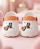 Yellow Bee Disney Mickey & Friends Featuring Minnie Mouse Applique Detailed Perforated Slingback Clogs - White