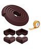Syga Baby Safety 4 Corner Guard & 1 L Shape Edge Guard With Strong Tape - Brown