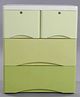 4 Compartment Clothes Toys Storage Organiser With Wheels - Green & White