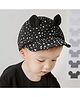 Ziory Cartoon Printed Cat Ear Baseball Cap - Black- made from high quality material