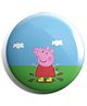 Funcart Peppa Pig Plastic Button Pin Badge - Blue
