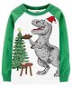 Carter's Dinosaur Santa Layered-Look Jersey Tee - White Green