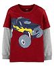 Carter's Monster Truck Layered-Look Slub Tee - Red