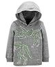 Carter's Glow Dinosaur Hooded Snow Yarn Tee - Grey