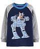 Carter's French Bulldog Robot Slub Jersey Tee - Navy Blue Grey
