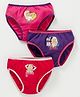 Red Rose Panties Barbie Print Pack Of 3 - Pink Purple Red