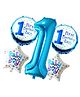Shopperskart Happy First Birthday Foil Balloon Blue - Pack of 5