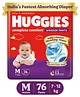 Huggies Complete Comfort Wonder Pants, India's Fastest Absorbing Diaper | M Size, 76 Diapers