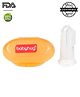 Babyhug Silicone Finger Toothbrush for Babies with Protective Case - Orange | For Soft Infant Gums | BPA Free | Gum Massage | Soothing Oral Care