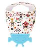 Vismiintrend Baby Bandana Drool Bib With Attached Teether Robot Print - Blue