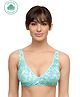 Inner Sense Flower Lace Detailed Organic Antimicrobial Feeding Bra - Sea Green