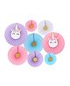Party Propz Unicorn Hanging Paper Fans Decoration Set - Pack of 8