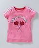 Fox Baby Half Sleeves Tee Sweet But Strong Print - Pink