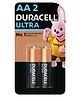 Duracell Ultra Alkaline AA Batteries - Pack of 2