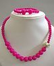 Tiny Closet Beaded Necklace & Bracelet Set - Pink