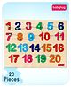 Babyhug Premium 20 pcs Wooden Number Board puzzle for Toddlers| 123 Puzzle Montessori Educational and Learning Toy | Shape Matching Puzzle |Preschool Colorful Knob and Peg Puzzle| BIS Certified| 18+ months